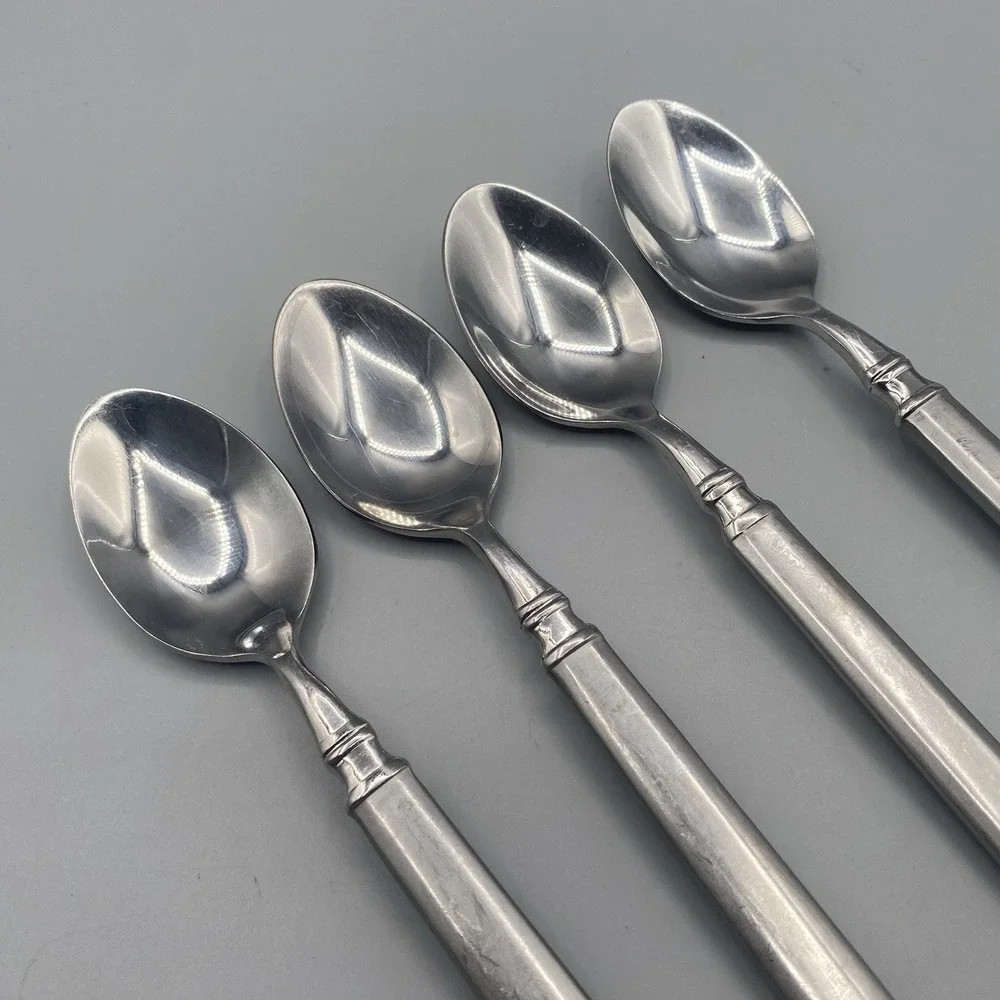 Hampton Silversmiths OPTIMUM 4pcs Teaspoons Frosted Stainless Spoons 6-5/8